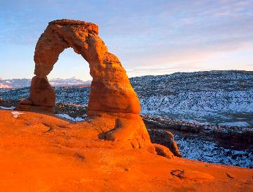 Winter light on Delicate Arch