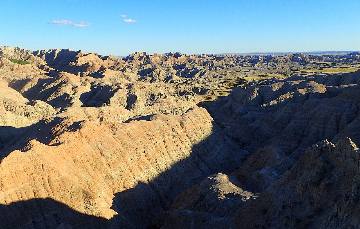 Sunlit erosion channels and buttes