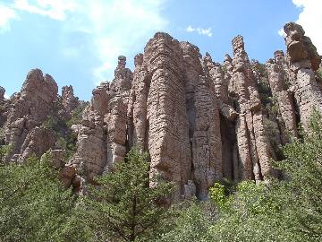 Weathered rhyolite columns