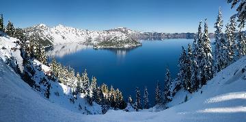 Snow along the caldera rim